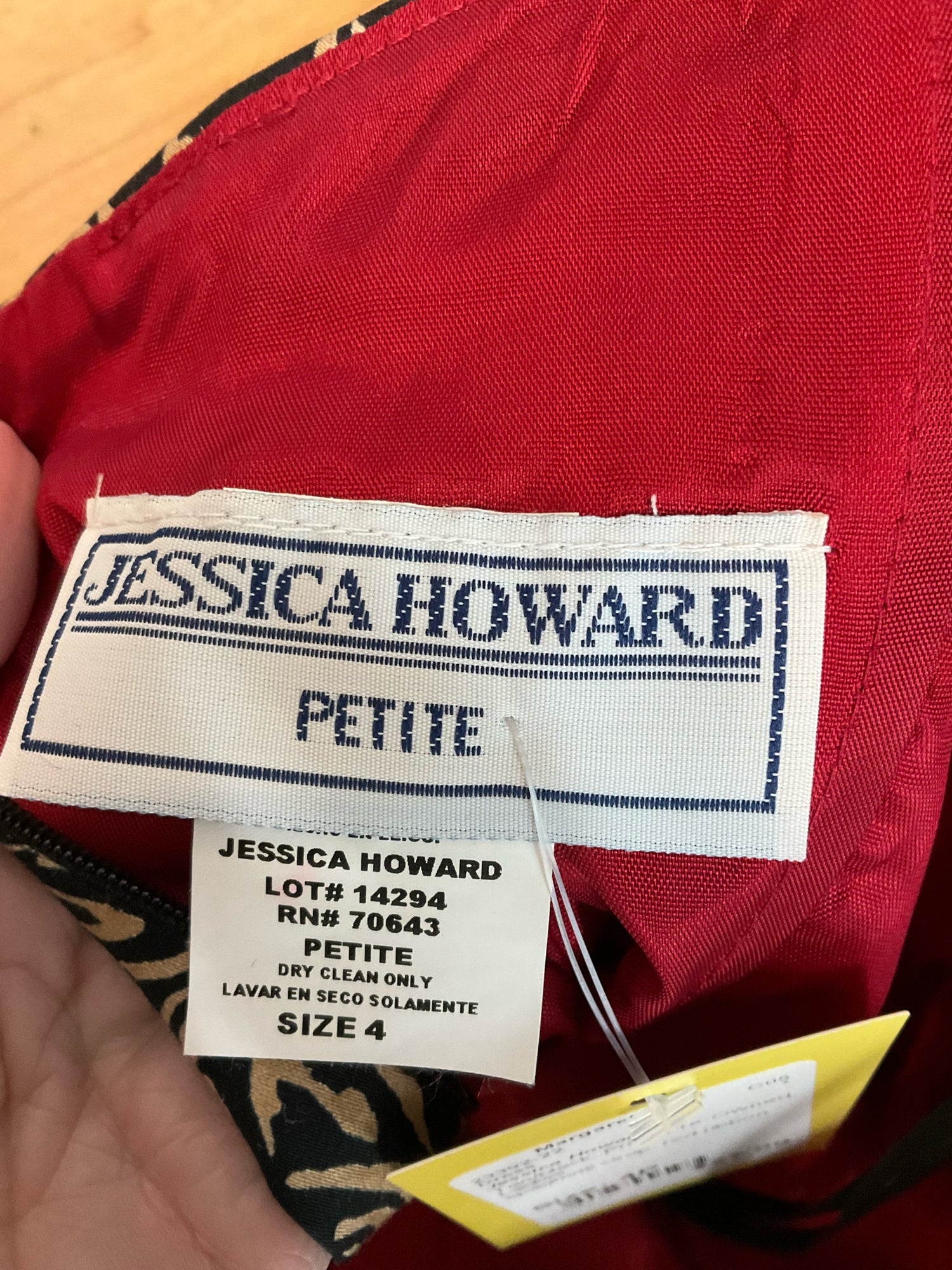 Jessica Howard Petite Floral Print Fit &amp; Flare Dress with Red Sash Belt | Size 4P