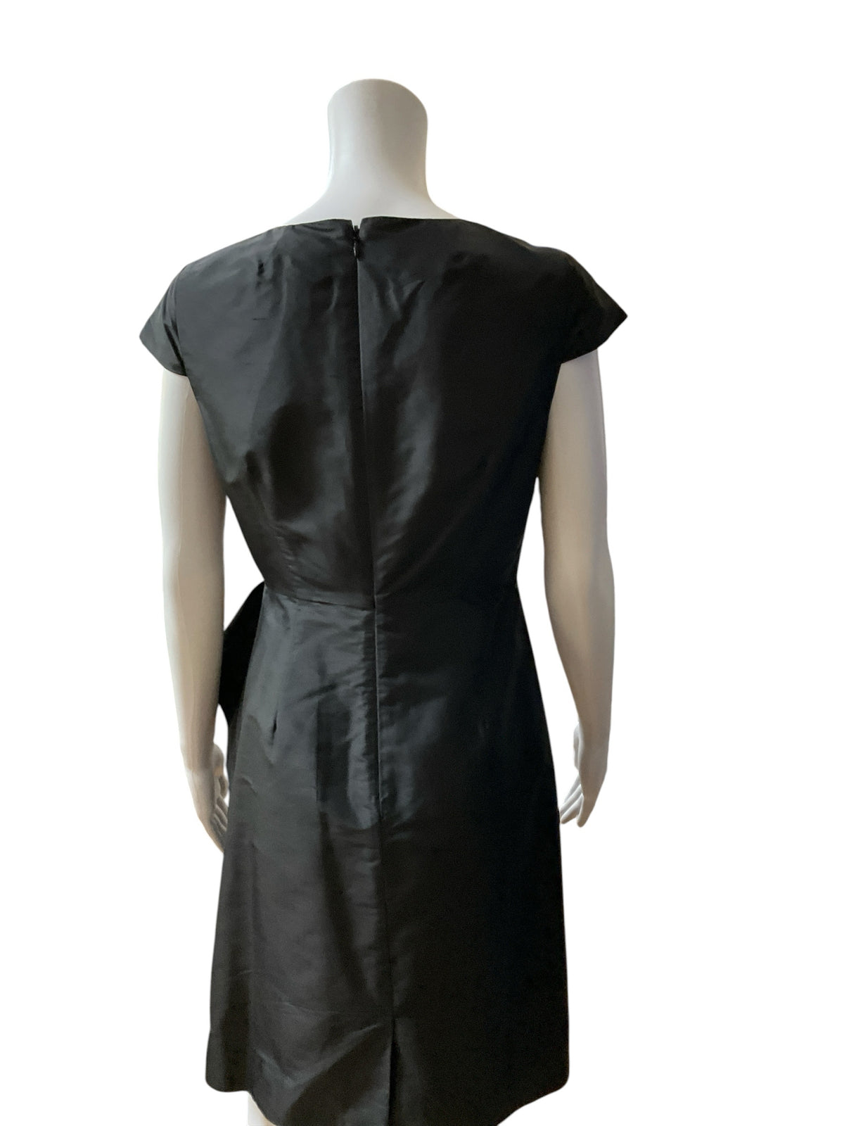 J.Crew Collection Silk Taffeta Side-Drape Sheath Dress Black Size 4 - ONLINE ONLY