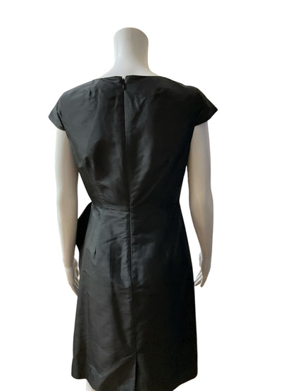 J.Crew Collection Silk Taffeta Side-Drape Sheath Dress Black Size 4 - ONLINE ONLY