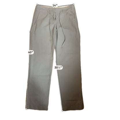 J.Crew City Fit Pants Cotton Linen Blend Drawstring Taupe Size 2 - ONLINE ONLY