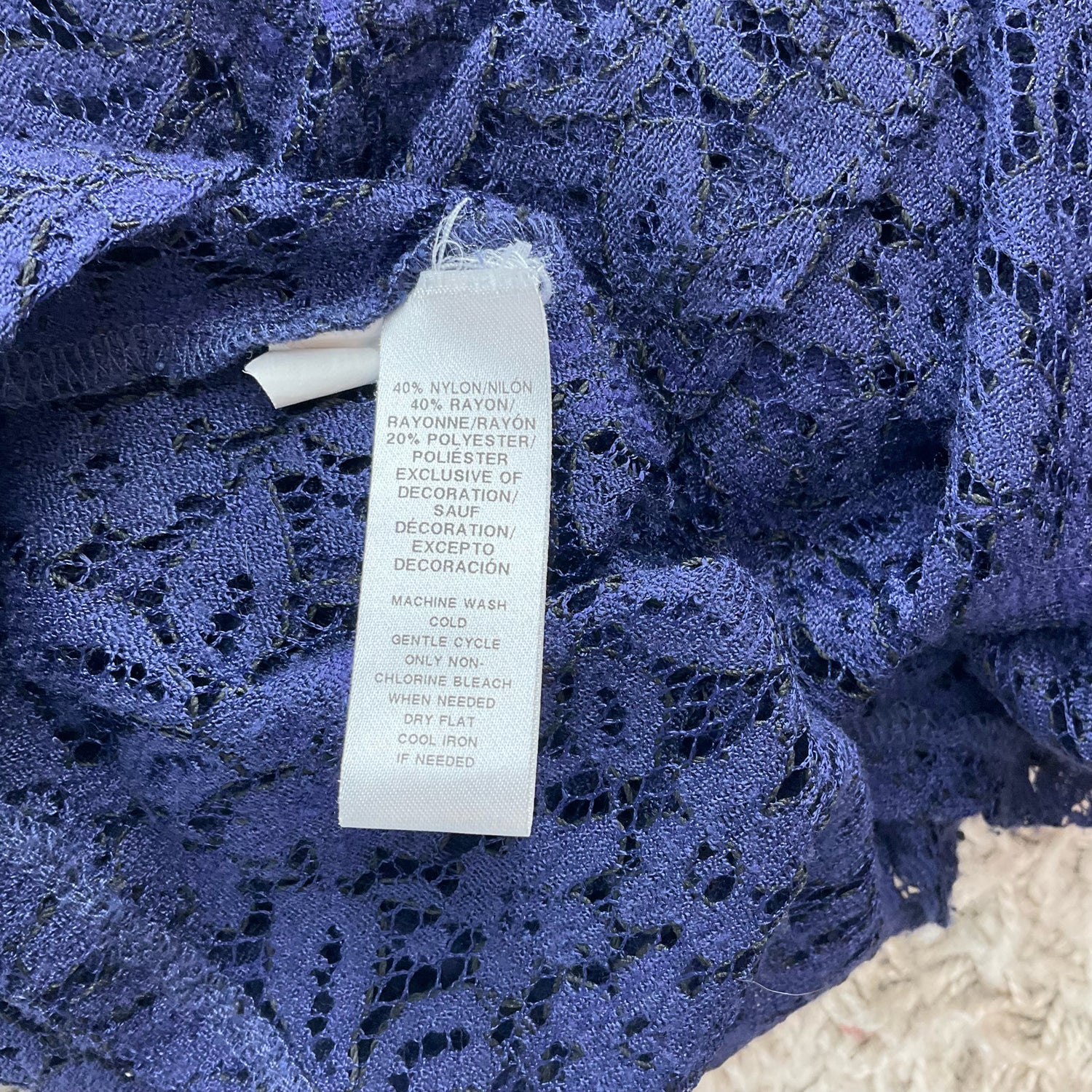 Loft Blue Lace Pre-Owned Ladies Top - Size Medium - Margaret’s Fine Consignment