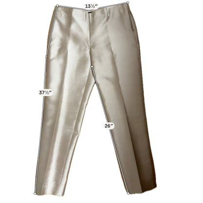 Talbots Signature Size 4 Tan Silk Wool Blend Flat Front Dress Pants - ONLINE ONLY
