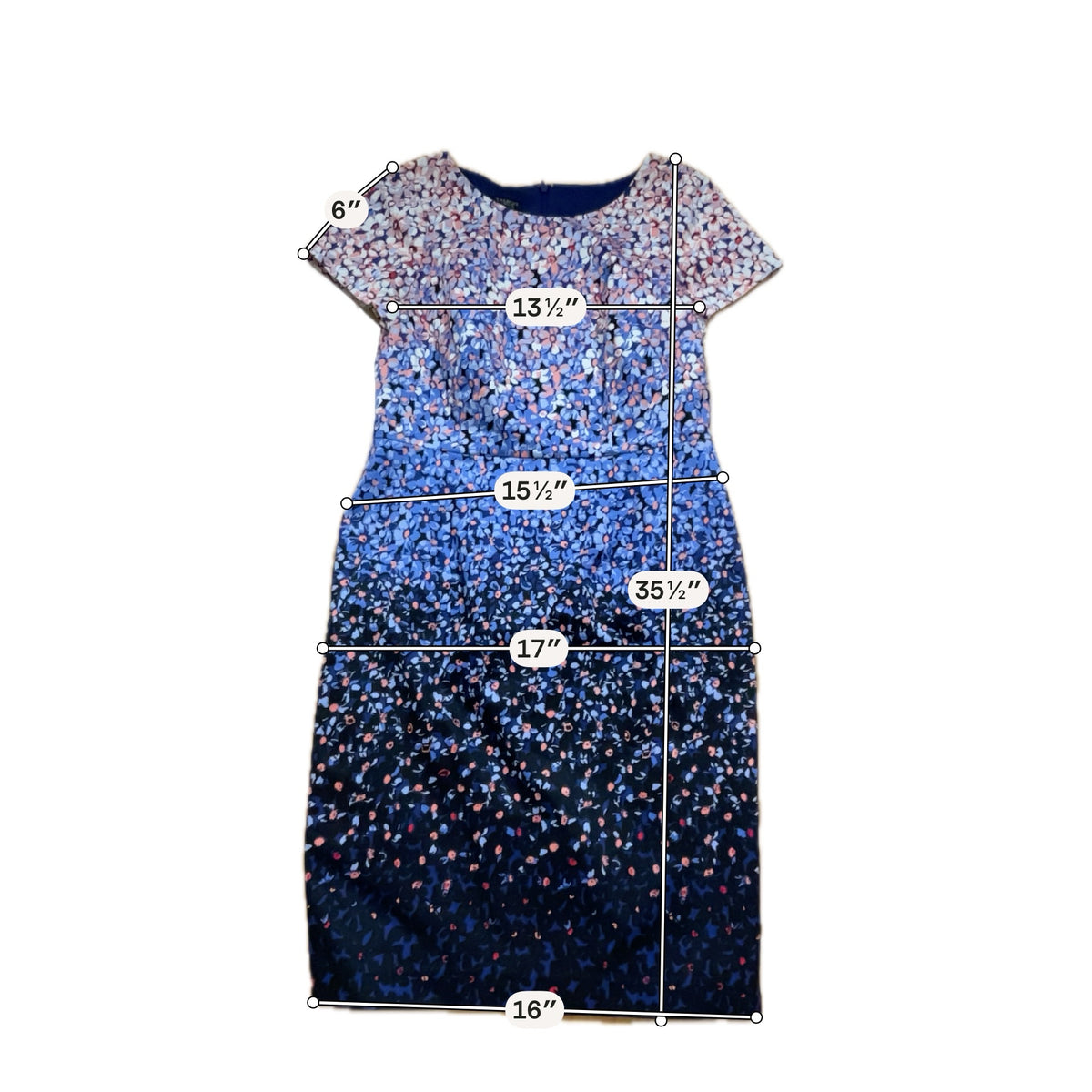 Talbots Petites Floral Ombré Sheath Dress Size 4 Petite