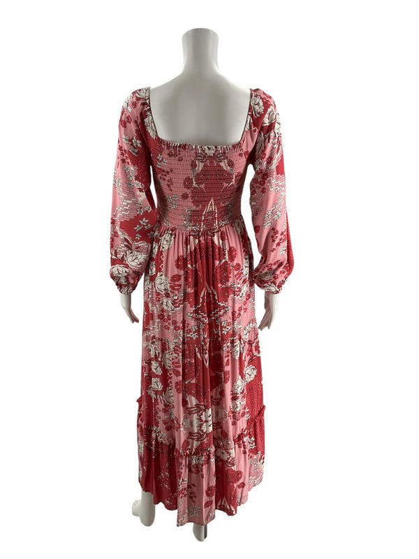 Natural Life Pink/Red Floral Pre-Owned Ladies New With Tags Dress - Size Small