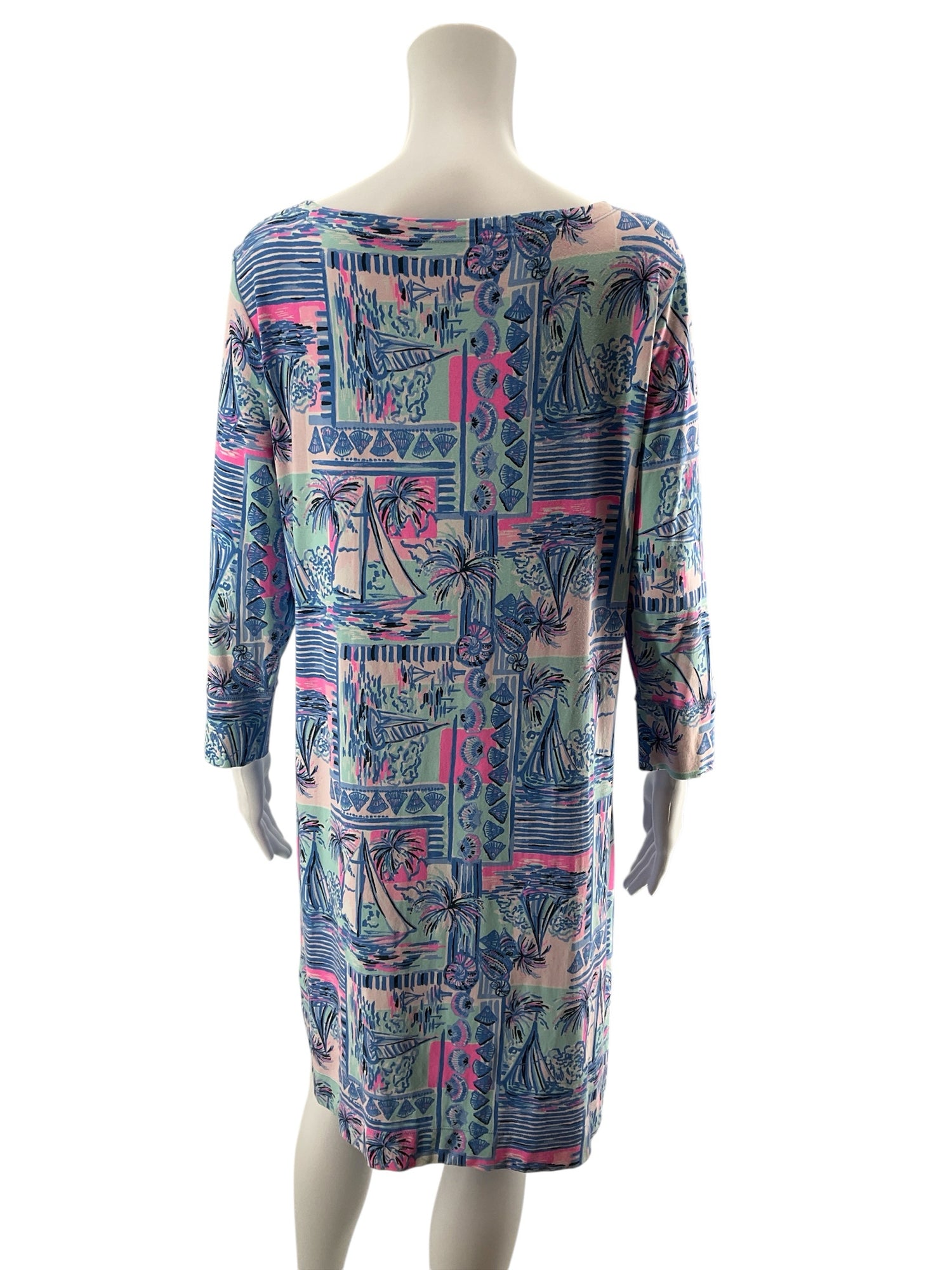 Lilly Pulitzer Sophie Dress XL You Gotta Regatta Sailboat Print