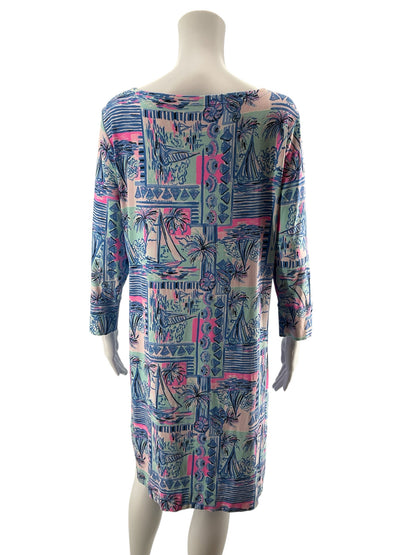 Lilly Pulitzer Sophie Dress XL You Gotta Regatta Sailboat Print