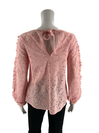 Sanctuary Pink Eyelet Pre-Owned Ladies Top - Size Small
