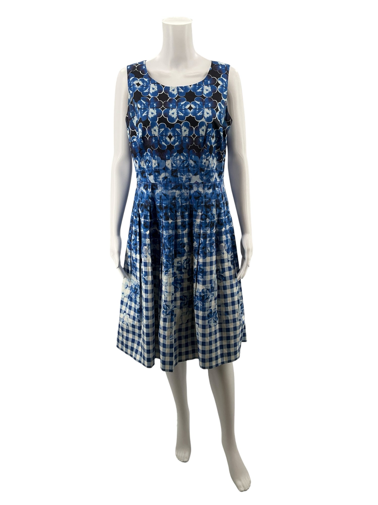 Talbots Blues/White Floral Pre-Owned Ladies Dress - Size 6