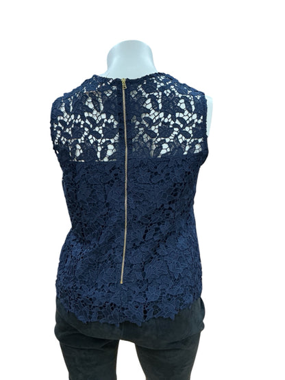 Nanette Lepore Navy Crochet Pre-Owned Ladies Top - Size XL - Margaret’s Fine Consignment