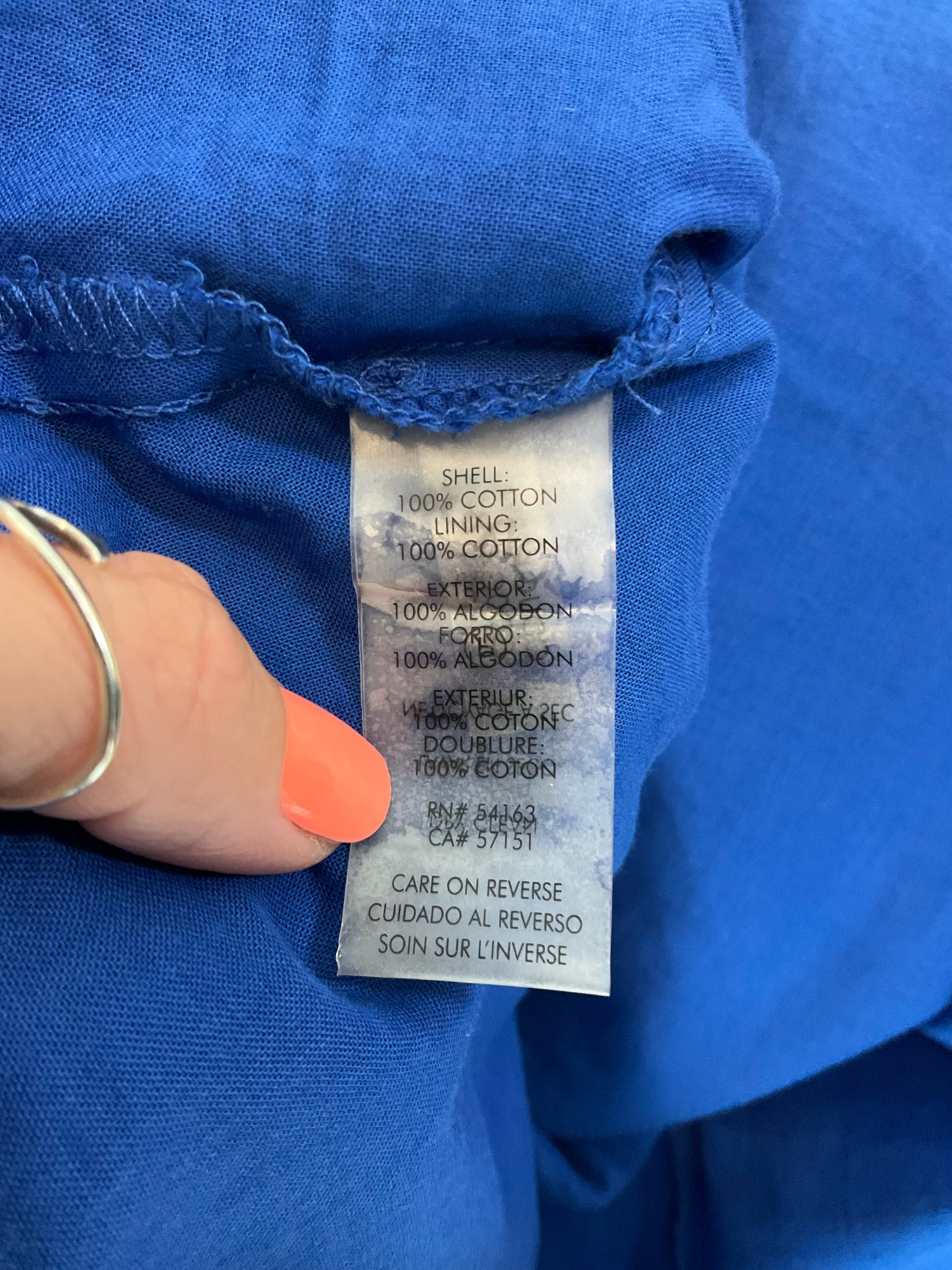 Calvin Klein Size 6 Blue Solid Pre-Owned Ladies Dress