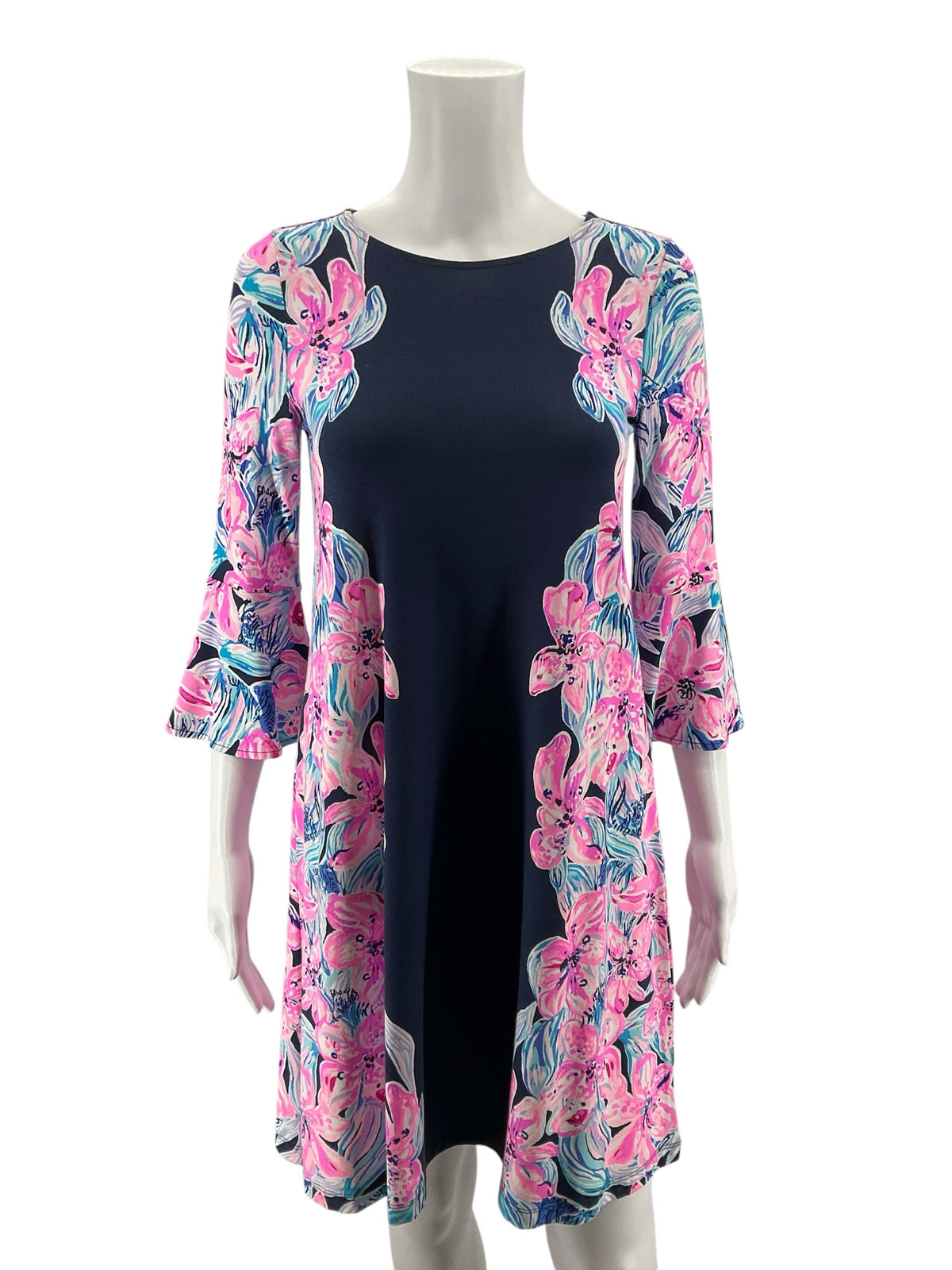Lilly Pulitzer Karlie Tunic Dress XS New With Tags Navy Pink Floral