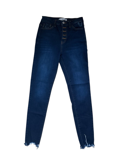 KanCan Jeans Womens Size 5 High Rise Super Skinny Raw Hem Dark Wash KC7273RH