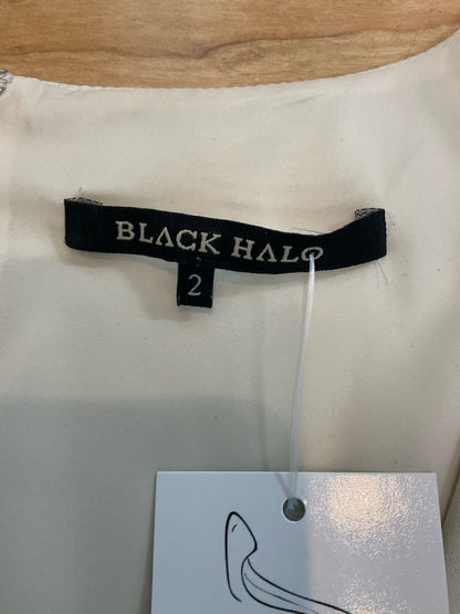 Black Halo Size 2 Cream &amp;amp; Black Colorblock Sleeveless Sheath Dress - ONLINE ONLY