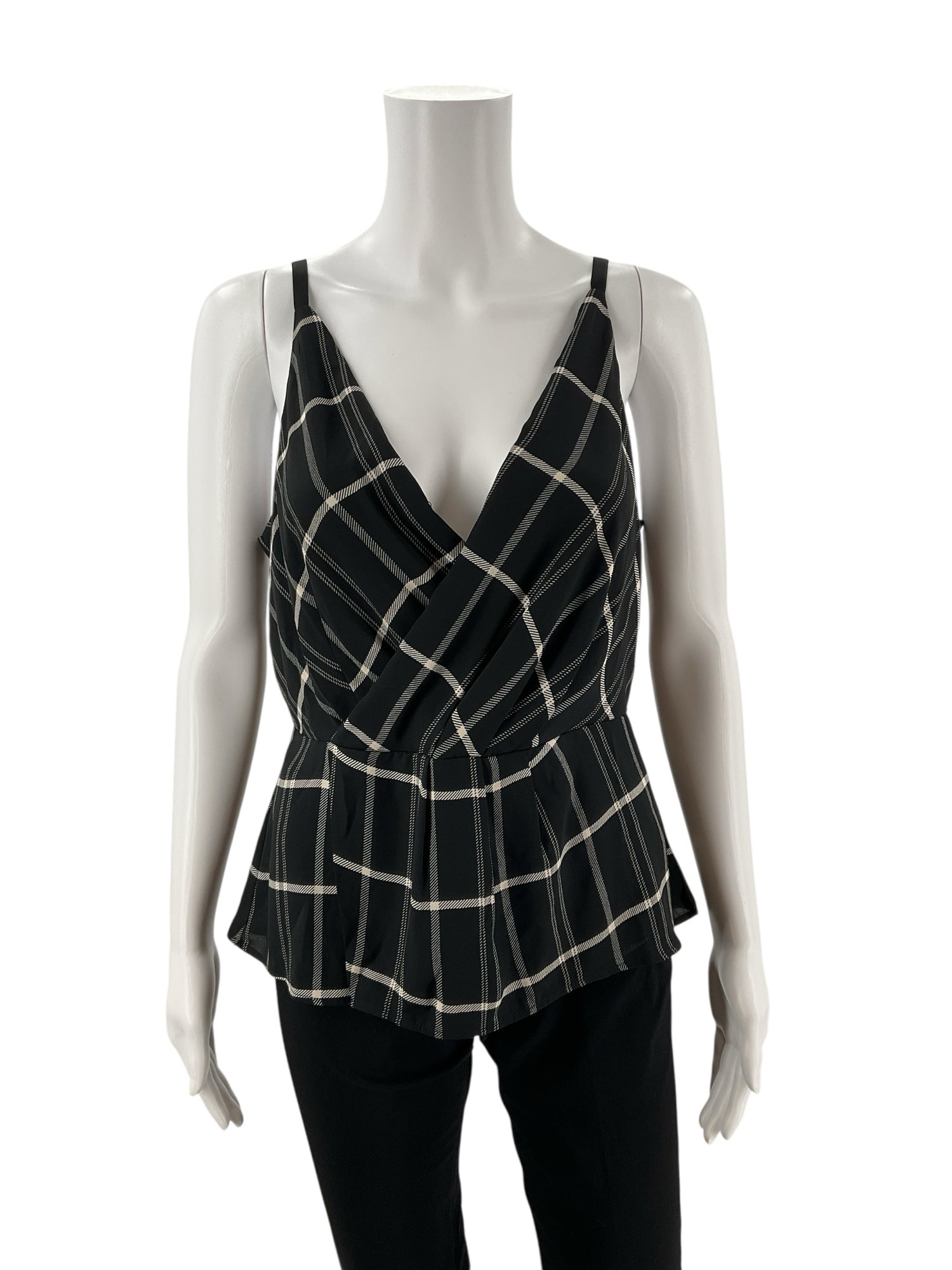 Cabi Black/Cream Print Pre-Owned Ladies Top -  Size 6