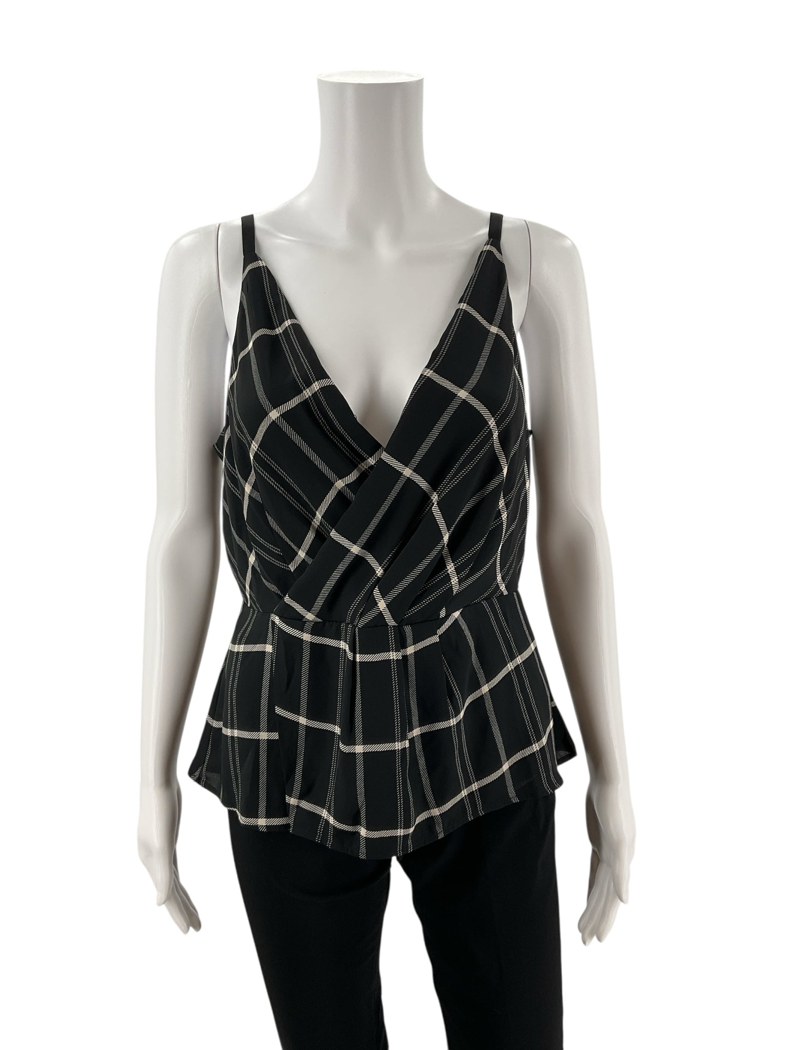 Cabi Black/Cream Print Pre-Owned Ladies Top -  Size 6