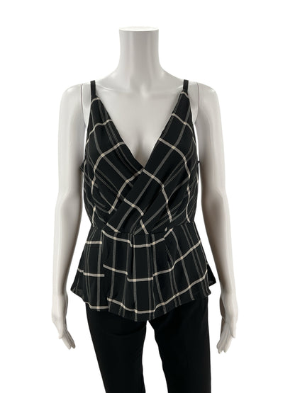 Cabi Black/Cream Print Pre-Owned Ladies Top -  Size 6