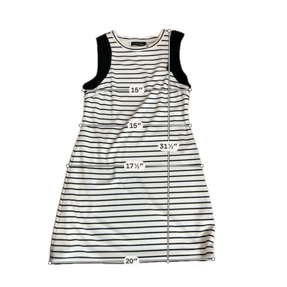 Ivanka Trump Striped Bow Shoulder Sheath Dress Black White Size 8