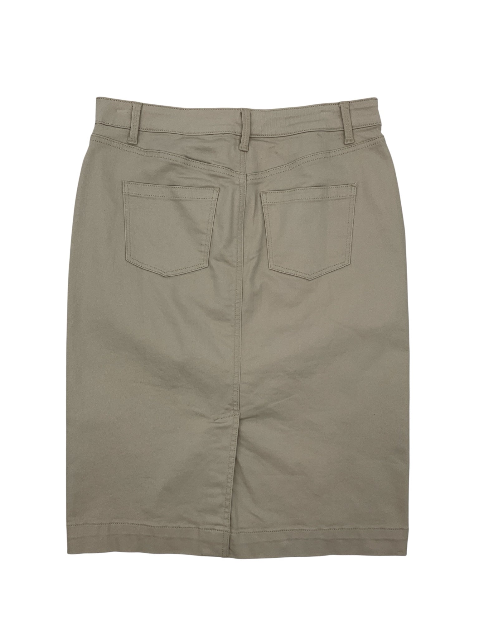 Talbots Khaki Stretch Cotton Blend 5-Pocket Pencil Skirt Size 8