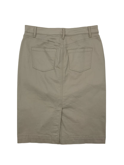 Talbots Khaki Stretch Cotton Blend 5-Pocket Pencil Skirt Size 8
