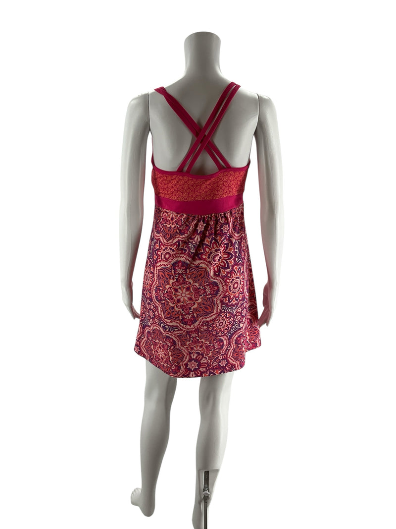 Tehama Pink/Orange Print Pre-Owned Ladies Dress - Size Small