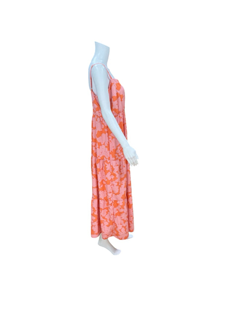 AL STANDARD by Sanctuary Floral Smocked Maxi Sundress Orange Pink Size Large - ONLINE ONLY
