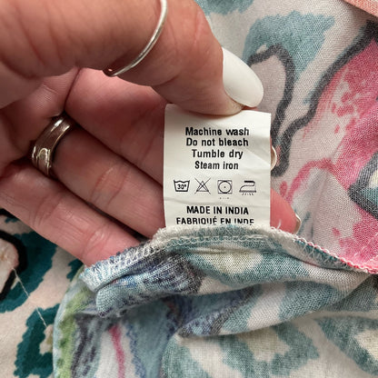 Blank London Peach/Blue/Pink/Green Floral Pre-Owned Top - Size Large - Margaret’s Fine Consignment