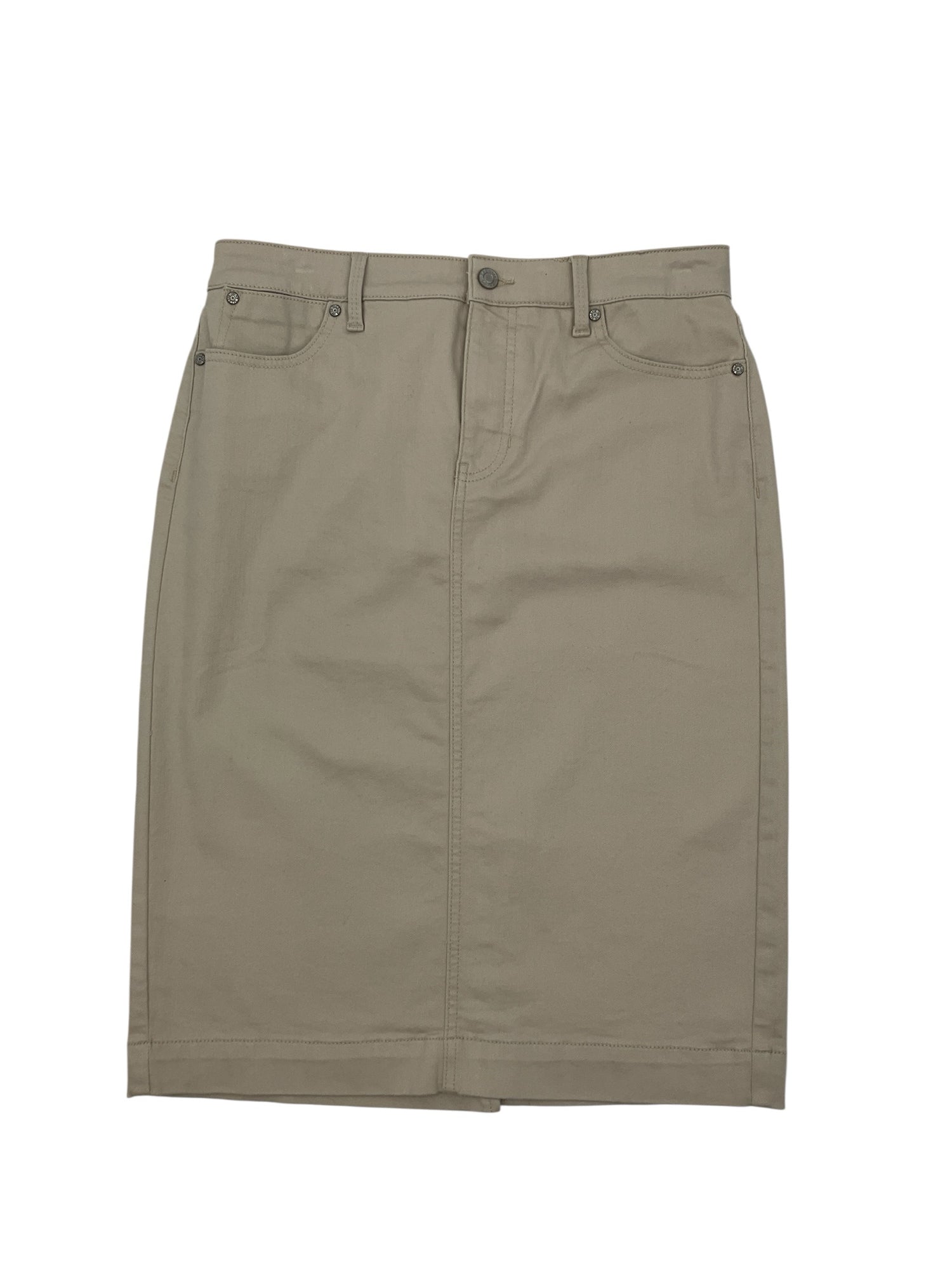 Talbots Khaki Stretch Cotton Blend 5-Pocket Pencil Skirt Size 8