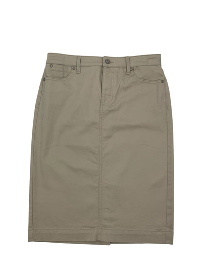 Talbots Khaki Stretch Cotton Blend 5-Pocket Pencil Skirt Size 8