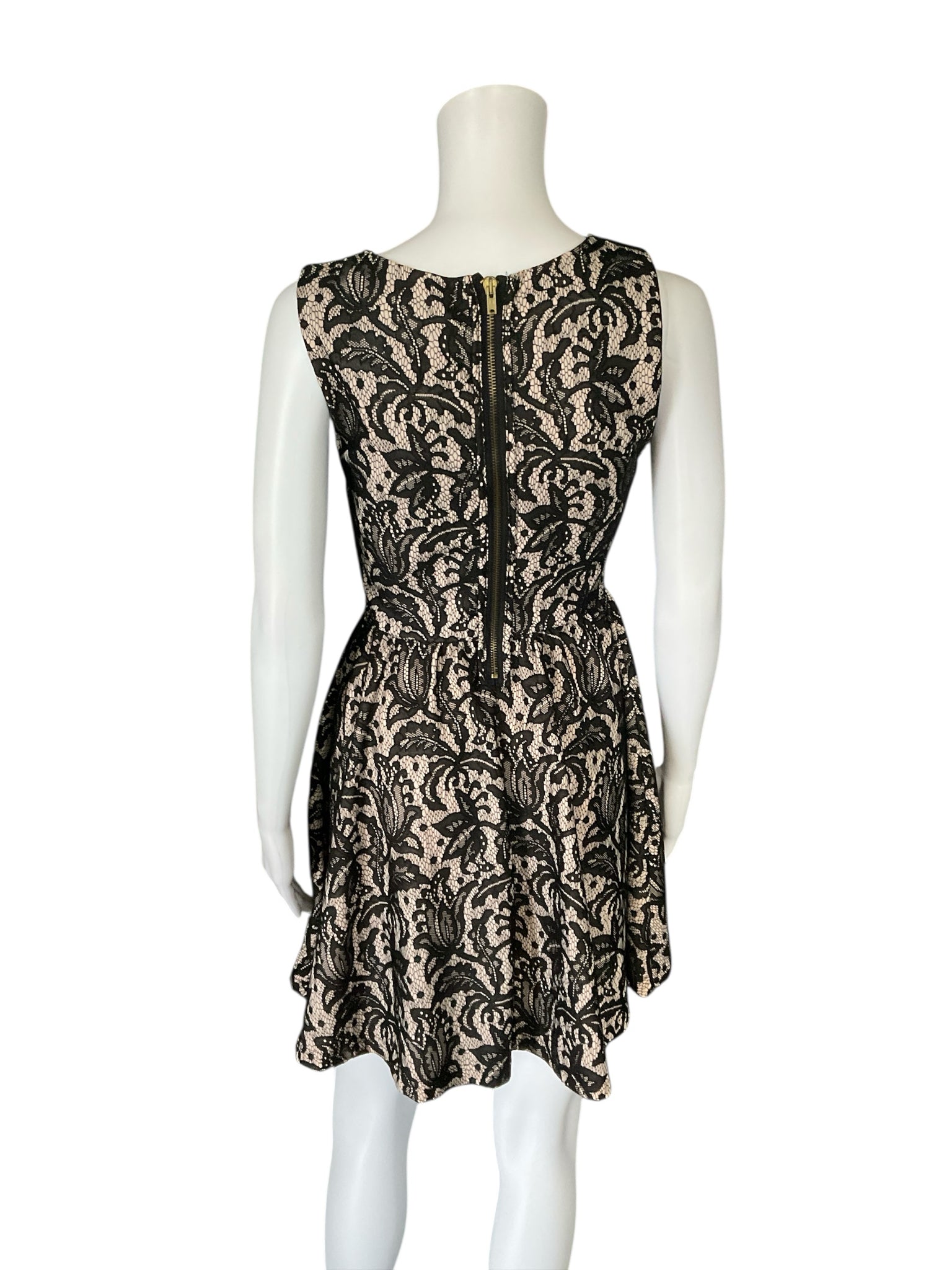 H&amp;M Tan/black Lace Pre-Owned Ladies Dress - Size Small