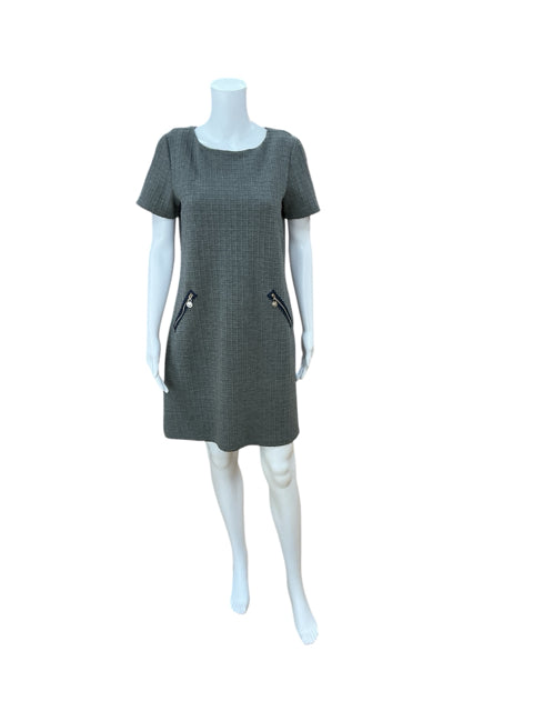 Yumi Gray Textured Pre-Owned Ladies Dress - Size Small - Margaret’s Fine Consignment