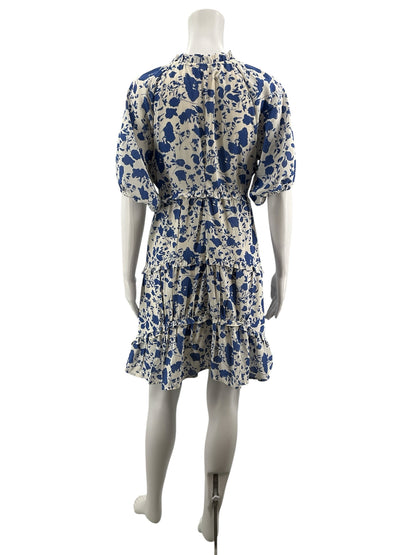 Shop The Mint White/Blue Floral Pre-Owned Ladies Dress - Size Small