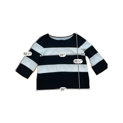 Ann Taylor Size M black/white colorblock Pre-Owned Casual Top - Downstairs
