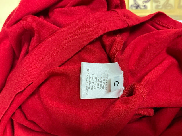 Eileen Fisher V-Back Jersey A-Line Dress Cranberry Red Size Small