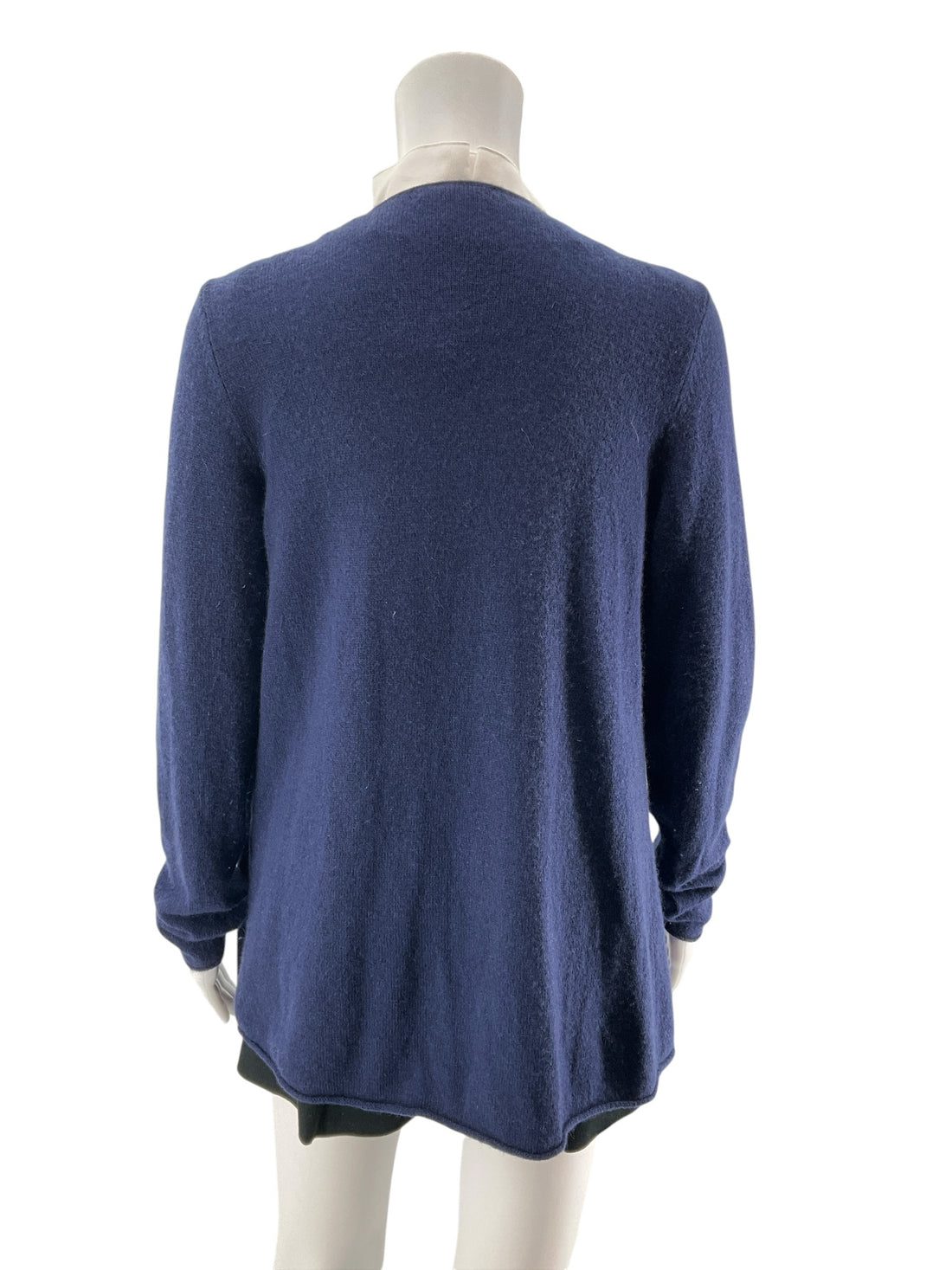 Lilly Pulitzer Amalie Navy Blue 100% Cashmere Fringe Cardigan Shrug Size Medium