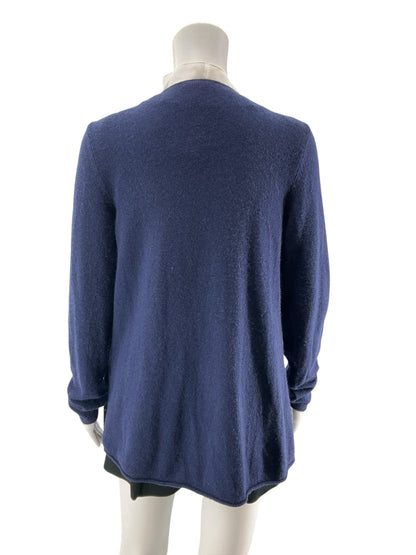 Lilly Pulitzer Amalie Navy Blue 100% Cashmere Fringe Cardigan Shrug Size Medium