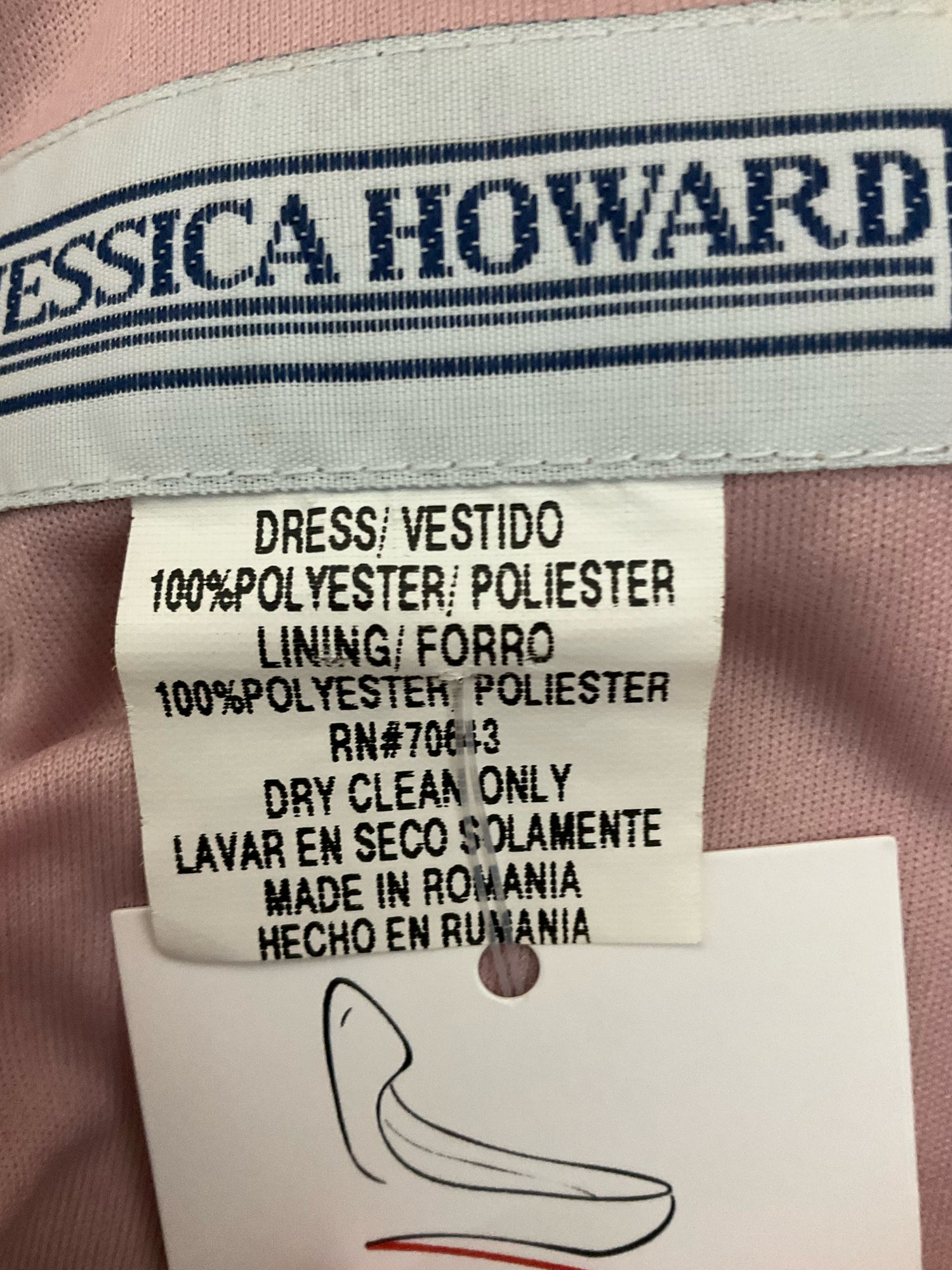 Jessica Howard Black &amp; Rose Gold Floral Cowl Neck Asymmetrical Dress Size Small