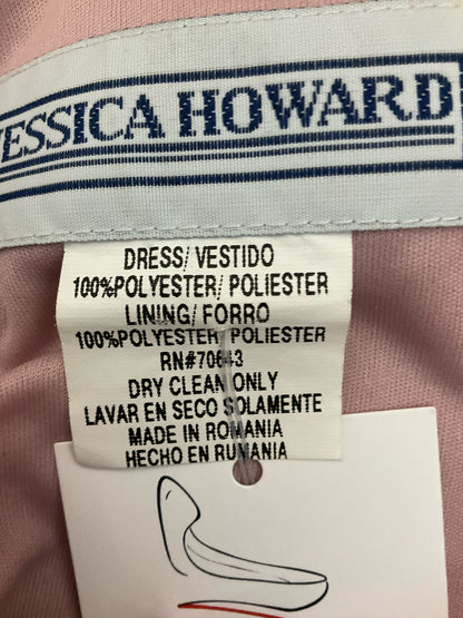 Jessica Howard Black &amp; Rose Gold Floral Cowl Neck Asymmetrical Dress Size Small