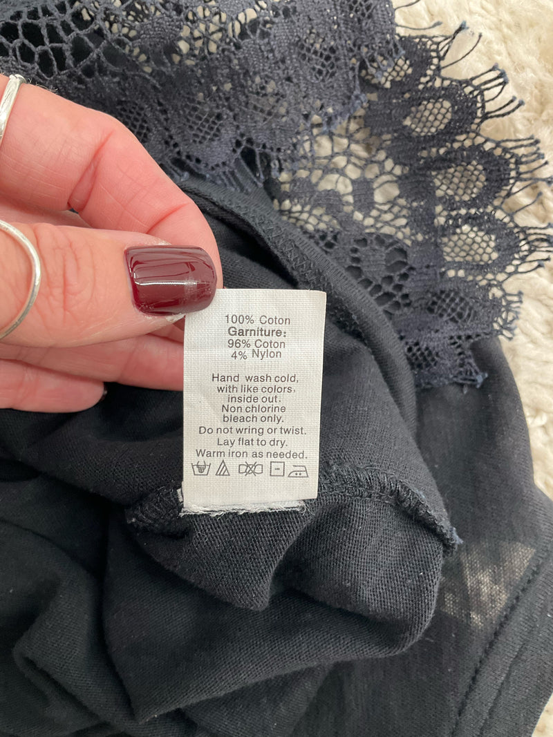 J Crew Black Lace Pre-Owned Ladies Top - Size XS
