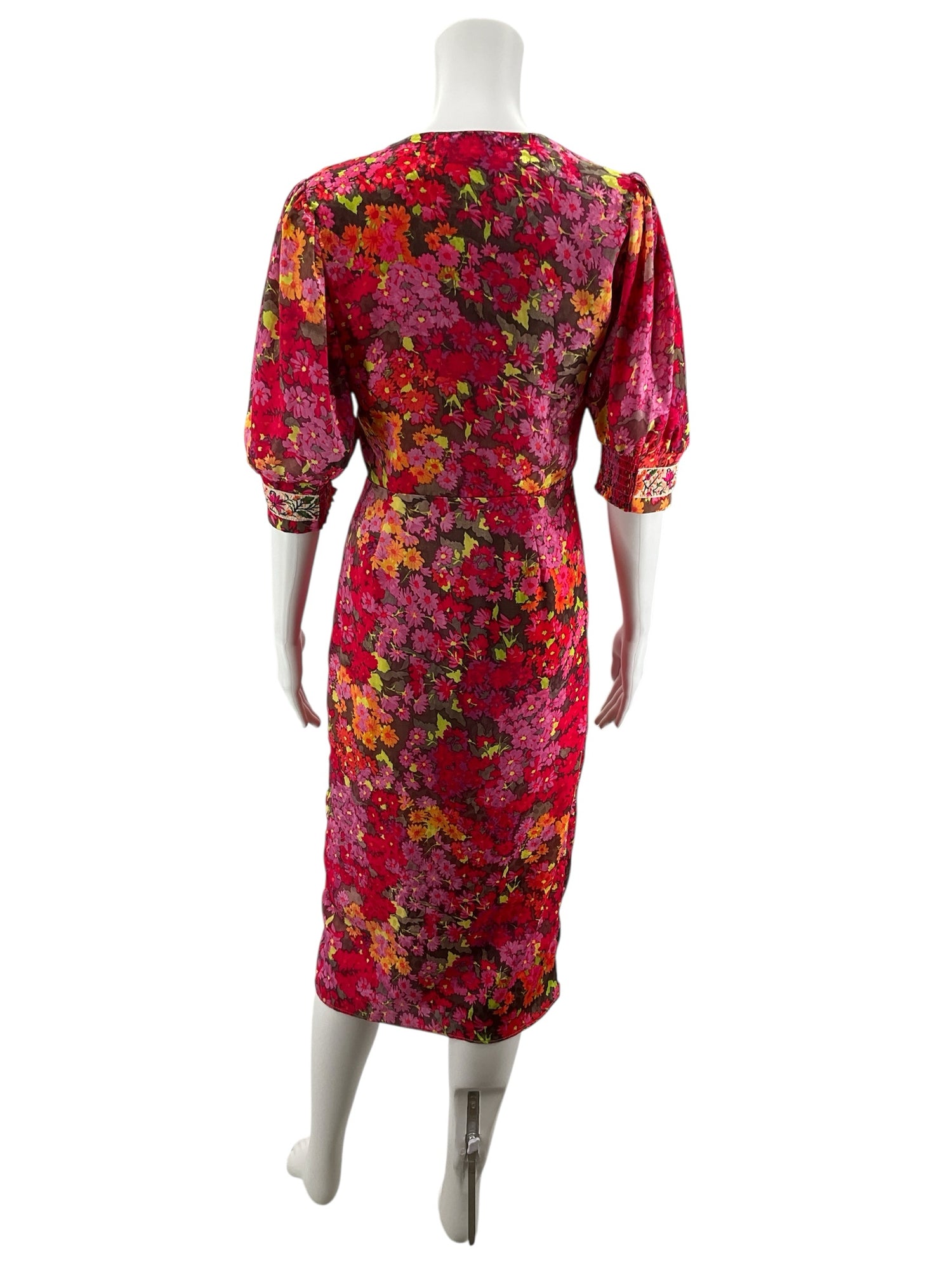 Hope &amp; Ivy Size 8 pink/yellow/green Floral Pre-Owned Ladies Dress