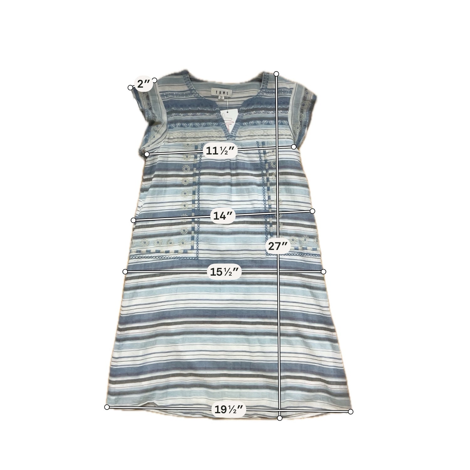 THML Size XS blue/white Stripe Pre-Owned Ladies Dress Margaret's Fine Consignment THML Size XS blue/white Stripe Pre-Owned Ladies Dress Margaret's Fine Consignment
