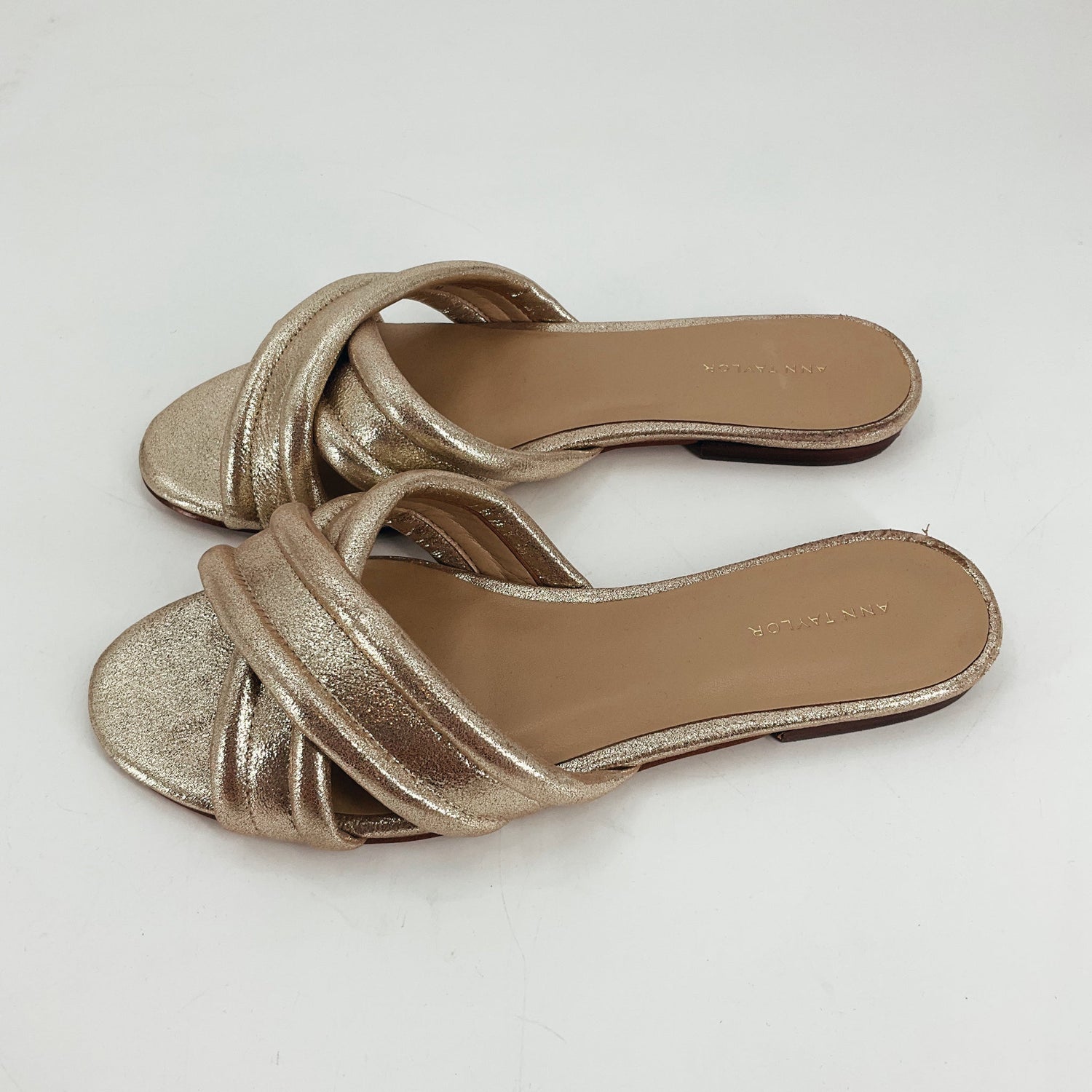 Ann Taylor Gold Sparkle Ladies Pre-Owned Sandals - Size 7 - Margaret’s Fine Consignment