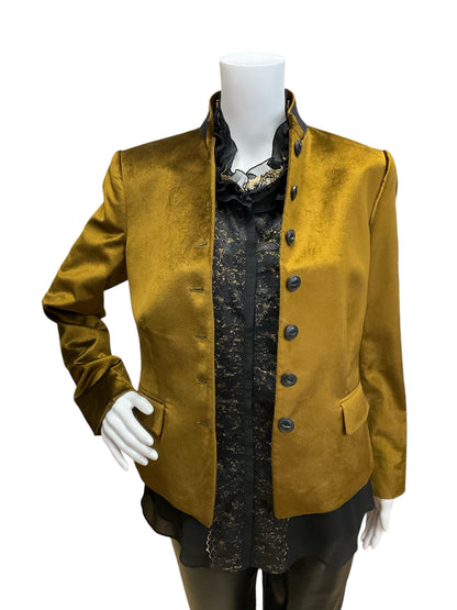 Rag & Bone Size 6 Olive Velvet Pre-Owned Ladies Blazer