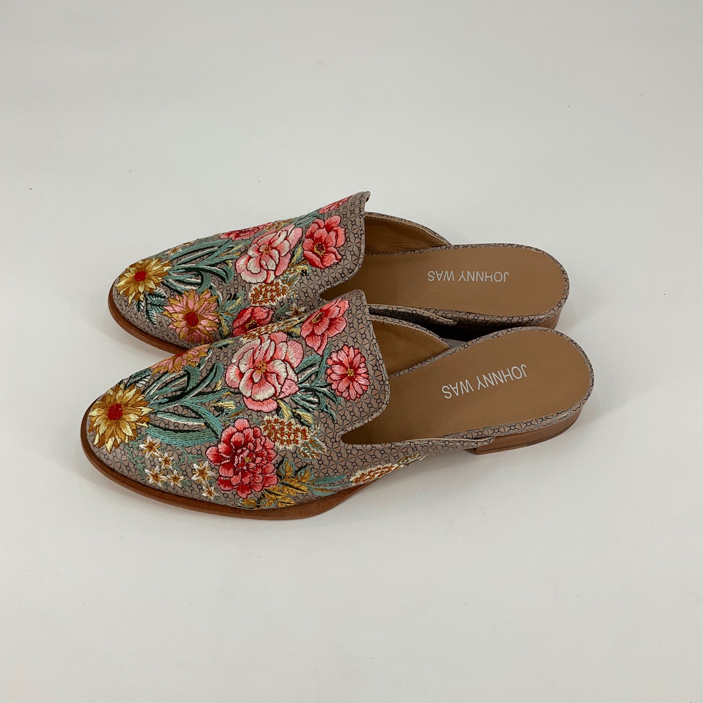 Johnny Was Green/Multi Floral Slip Ons Size 8