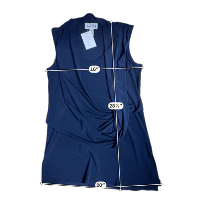 Joseph Ribkoff Navy Blue Surplice Draped Sleeveless Tunic Top Size 6 - ONLINE ONLY
