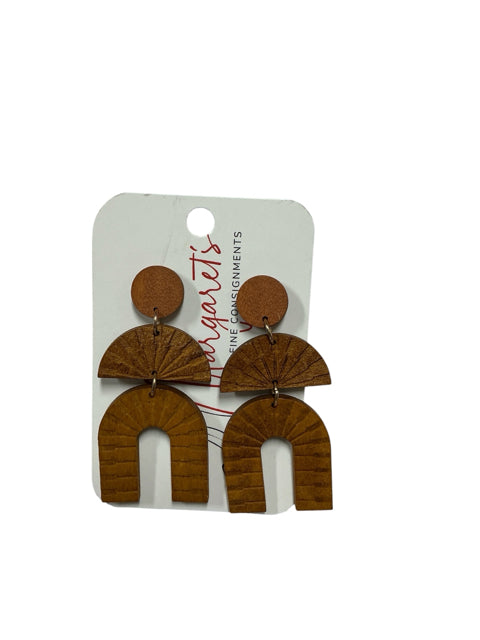Boho Geometric Wood Dangle Earrings | Lightweight Half Moon Statement Jewelry