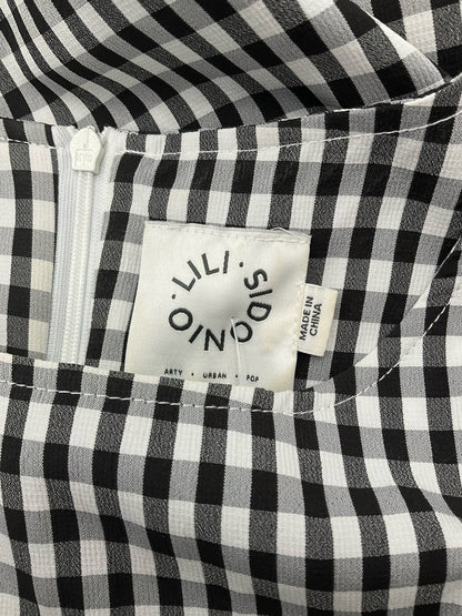 Lili Sidonio black/white Midi Gingham Check Drop Waist Midi Dress Size XS/S - Size XS/S