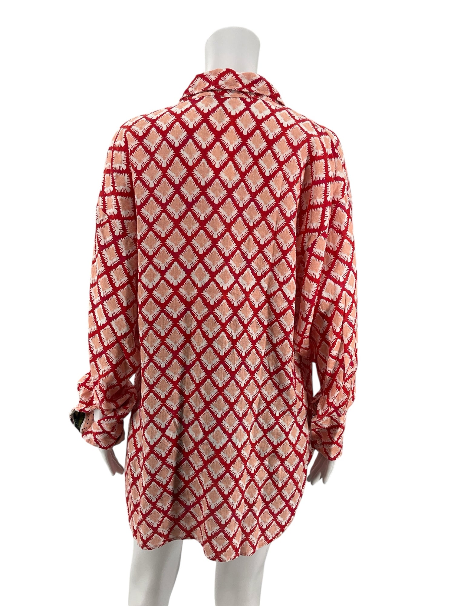 Lanhtropy Mika Linen Shirt Lotus Rouge Floral Print NWT Size Small