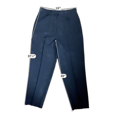 Tommy Bahama 100% Silk Palm Jacquard Pants Navy Blue Size 10 - ONLINE ONLY