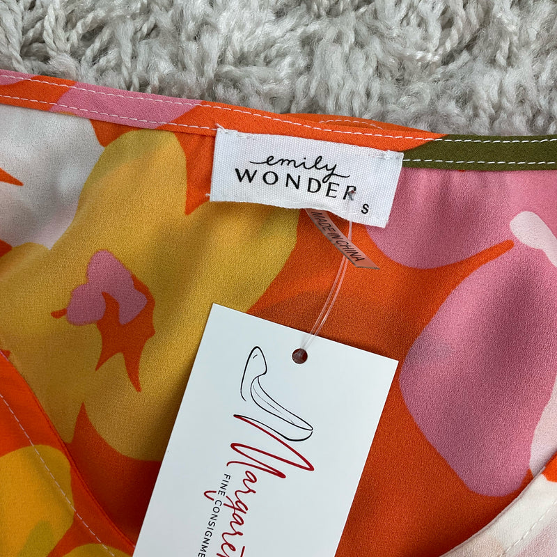 Emily Wonder Orange/Yellow Floral Pre-Owned Top - Size Small - Margaret’s Fine Consignment