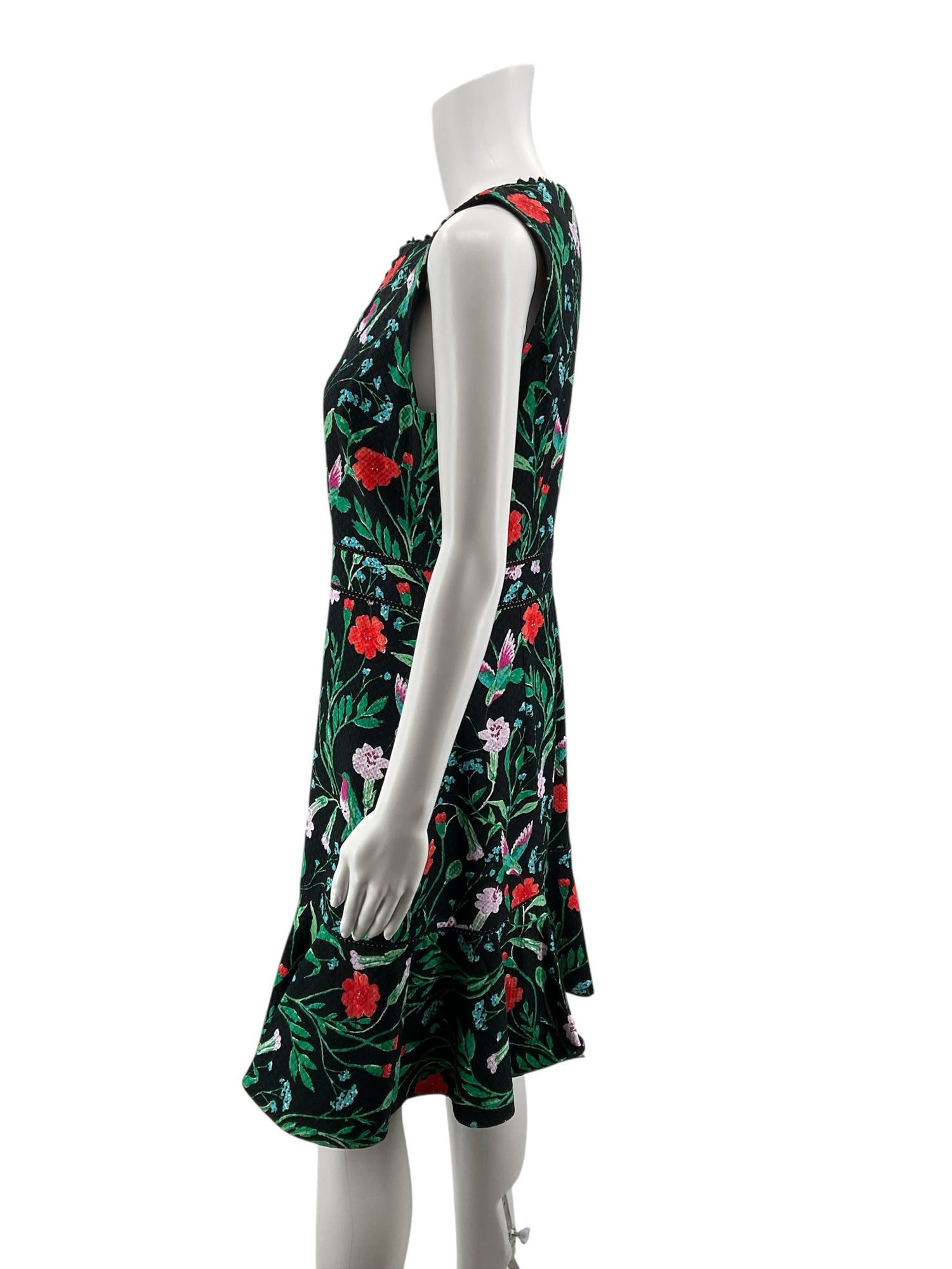 Kate Spade New York Hummingbird Floral Jacquard Fit &amp; Flare Dress Size 10
